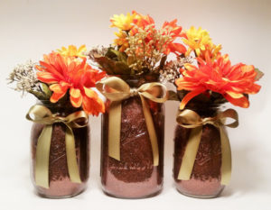 fall flower mason jar centerpieces