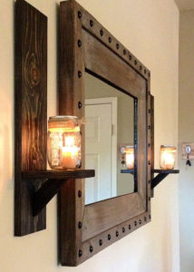 rustic wood wall sconces