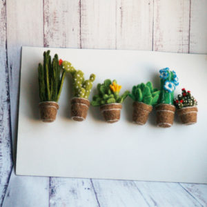 felted plant brooch pins