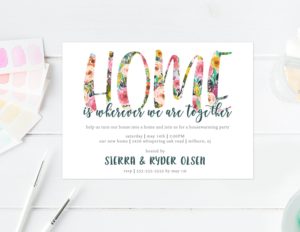 invites and housewarming gifts