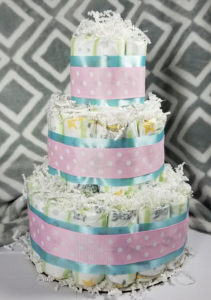 Diaper cakes are fun and useful!