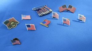 Fourth of July lapel pins.