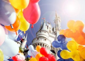 balloons over magic kingdom