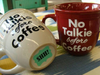 No talking before coffee mug