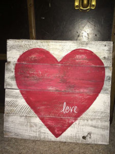 wood heart sign
