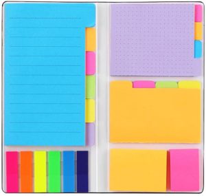 sticky notepad set in bright colors