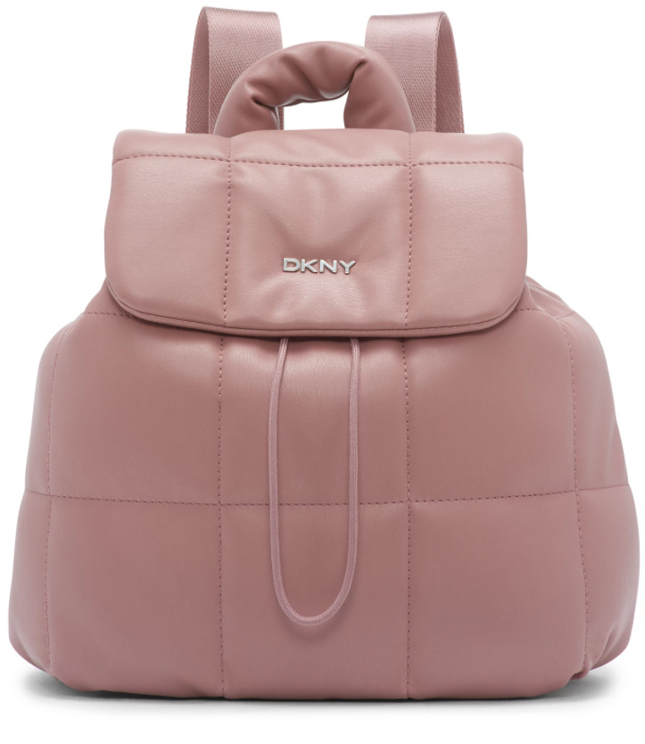 pink faux leather backpack