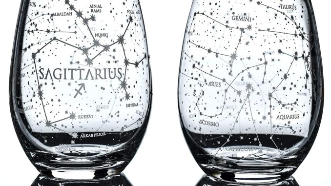 constellation wine glasses sagittarius gift