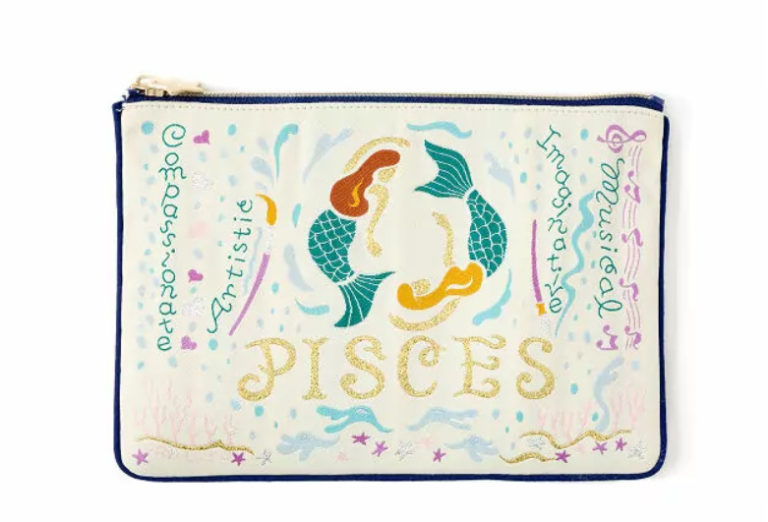 woven astrology zip pouch