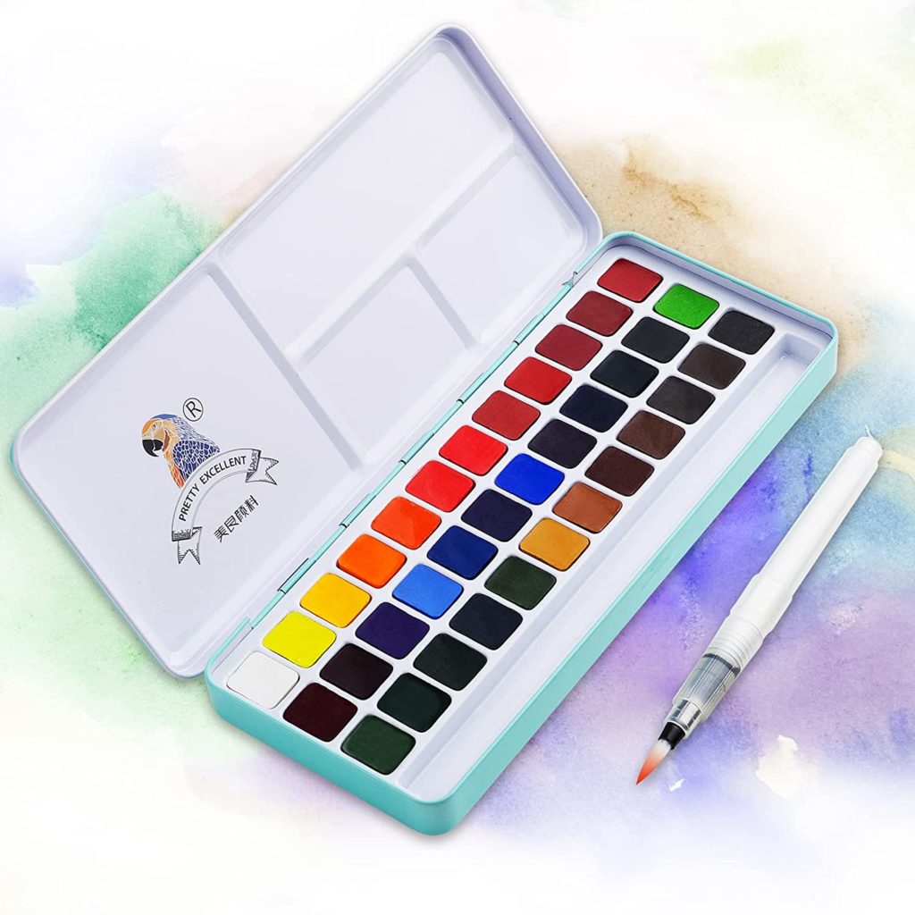 Watercolor set for artistic Pisces