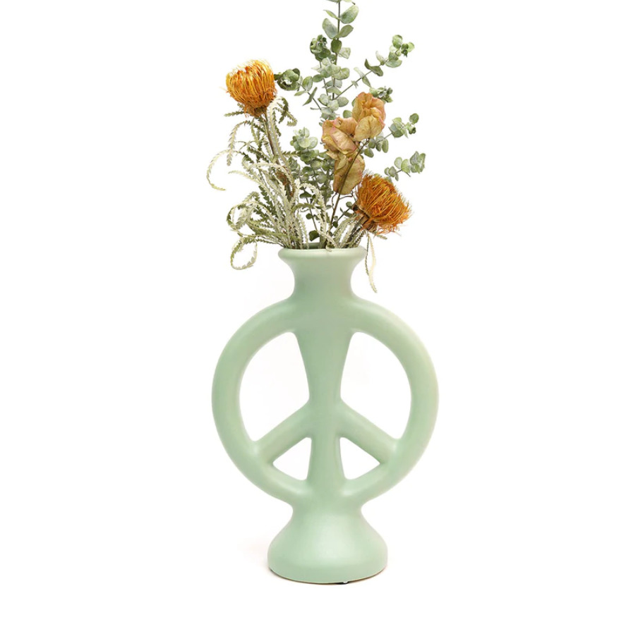 Peace Vase in mint green Jungalow gift