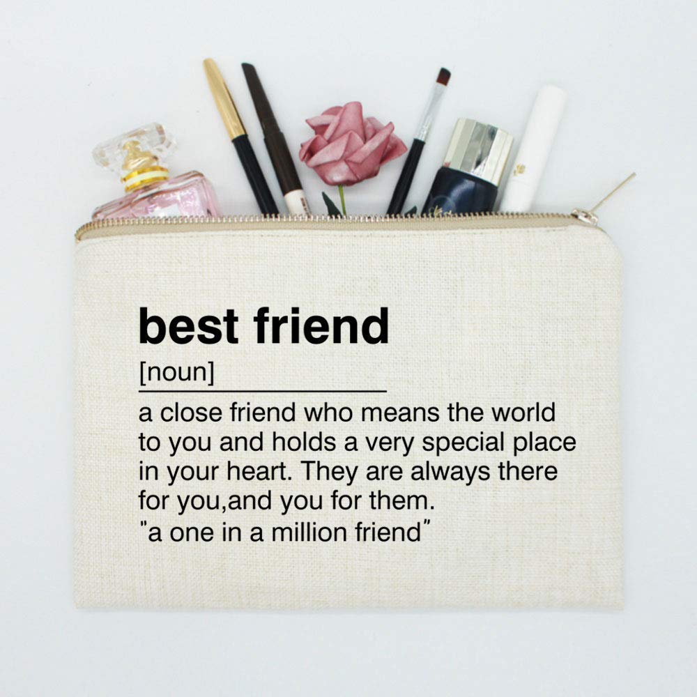 Makeup pouch with definition of best friend for Taurus gift