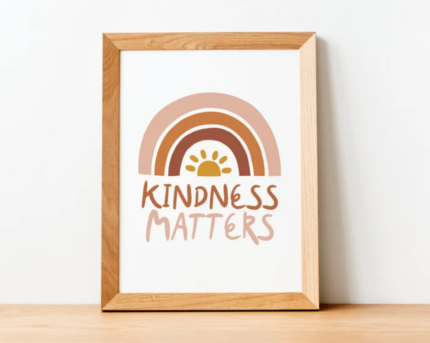 Kindness Matters motivational wall art for Leo zodiac gifts