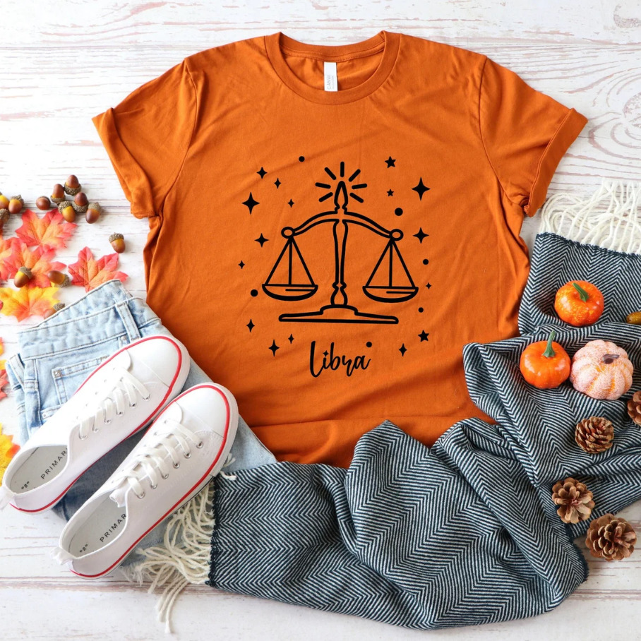 Zodiac t-shirt with scales for Libra gift