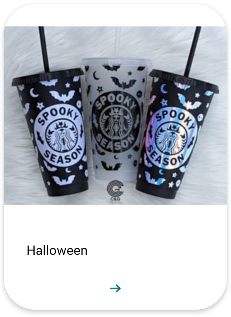 Spooky season reusable coffee cups