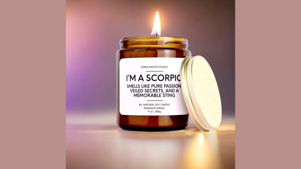 Scorpio candle for the fiery sign of the zodiac