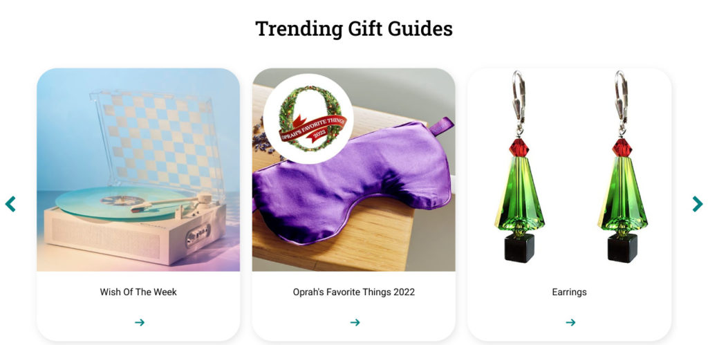Elfster Trending Gift Guides screenshot