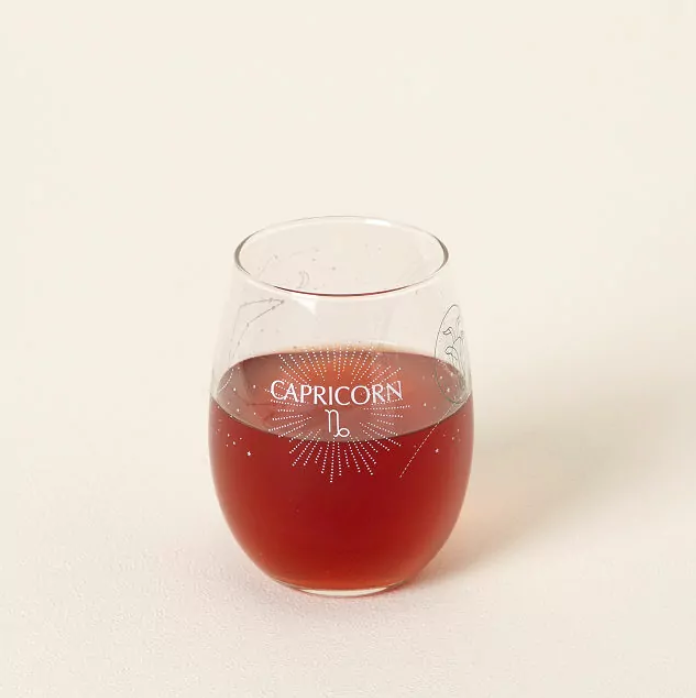 Capricorn wine glass