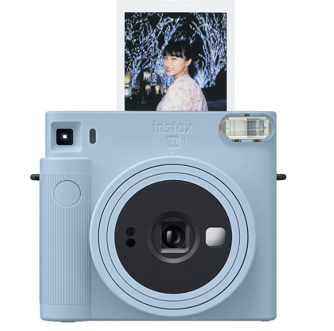 Instax square camera in light blue