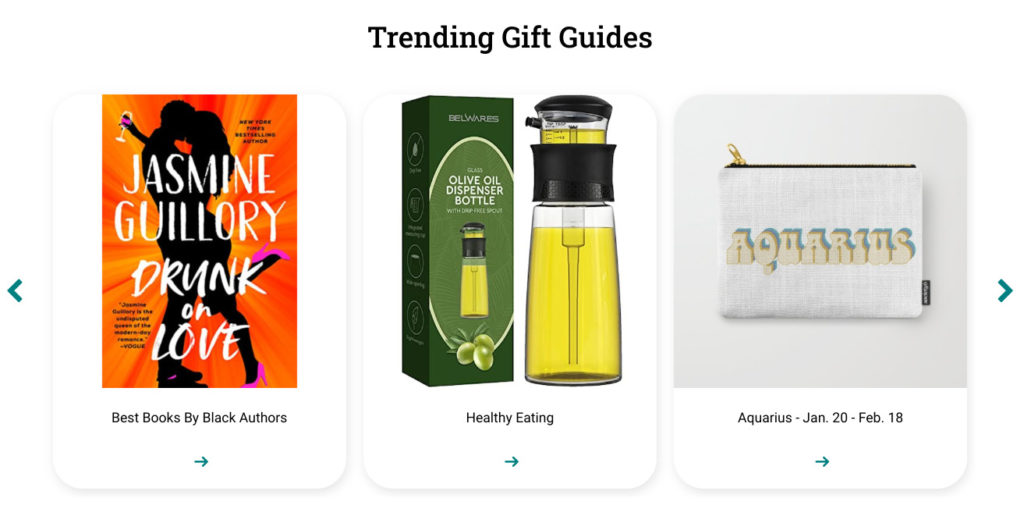 Trending Gift Guides on Elfster website