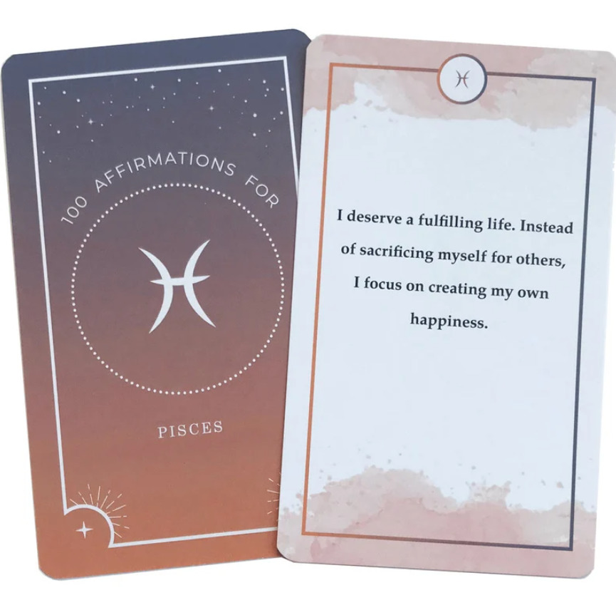 Positive affirmations cards specific to Pisces zodiac sign