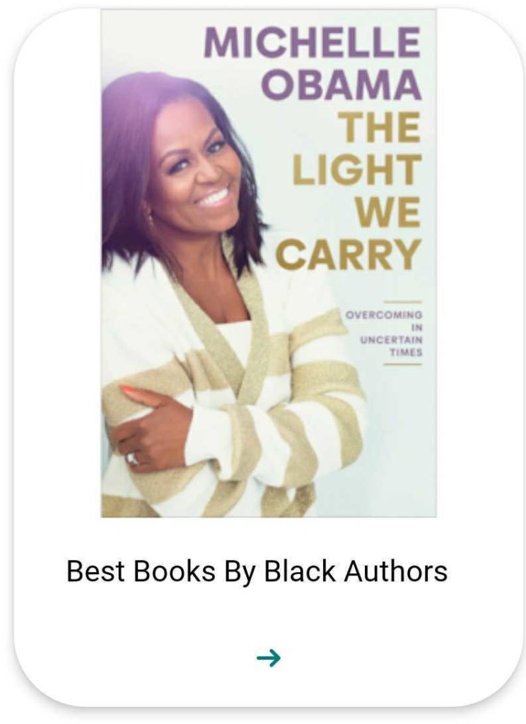 Book cover of Michelle Obama's The Light We Carry with image of her
