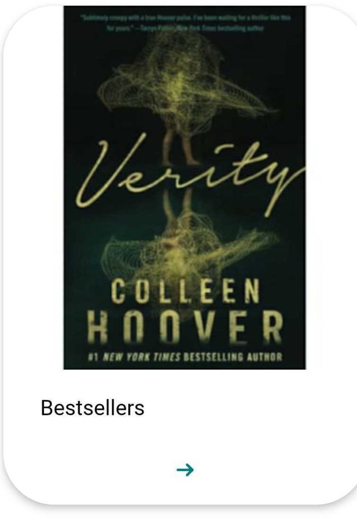 Image of Colleen Hoover's book Verity on 