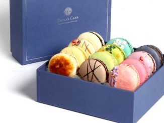 Gift box of colorful macarons