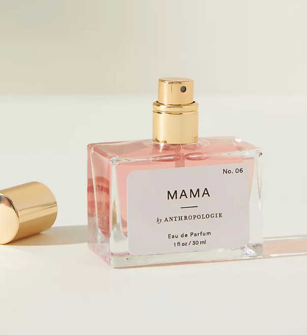 Bottle of Mama eau de parfum with gold cap 