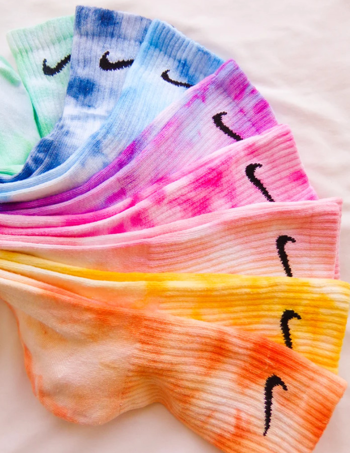 Tie dye socks in bright colors