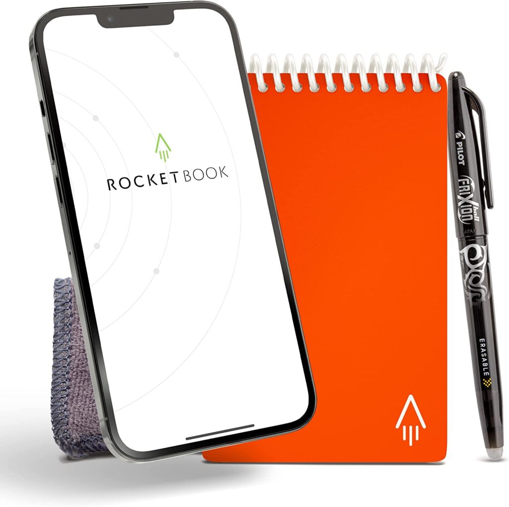 A Rocketbook in bright orange is a rad gift for dads & grads
