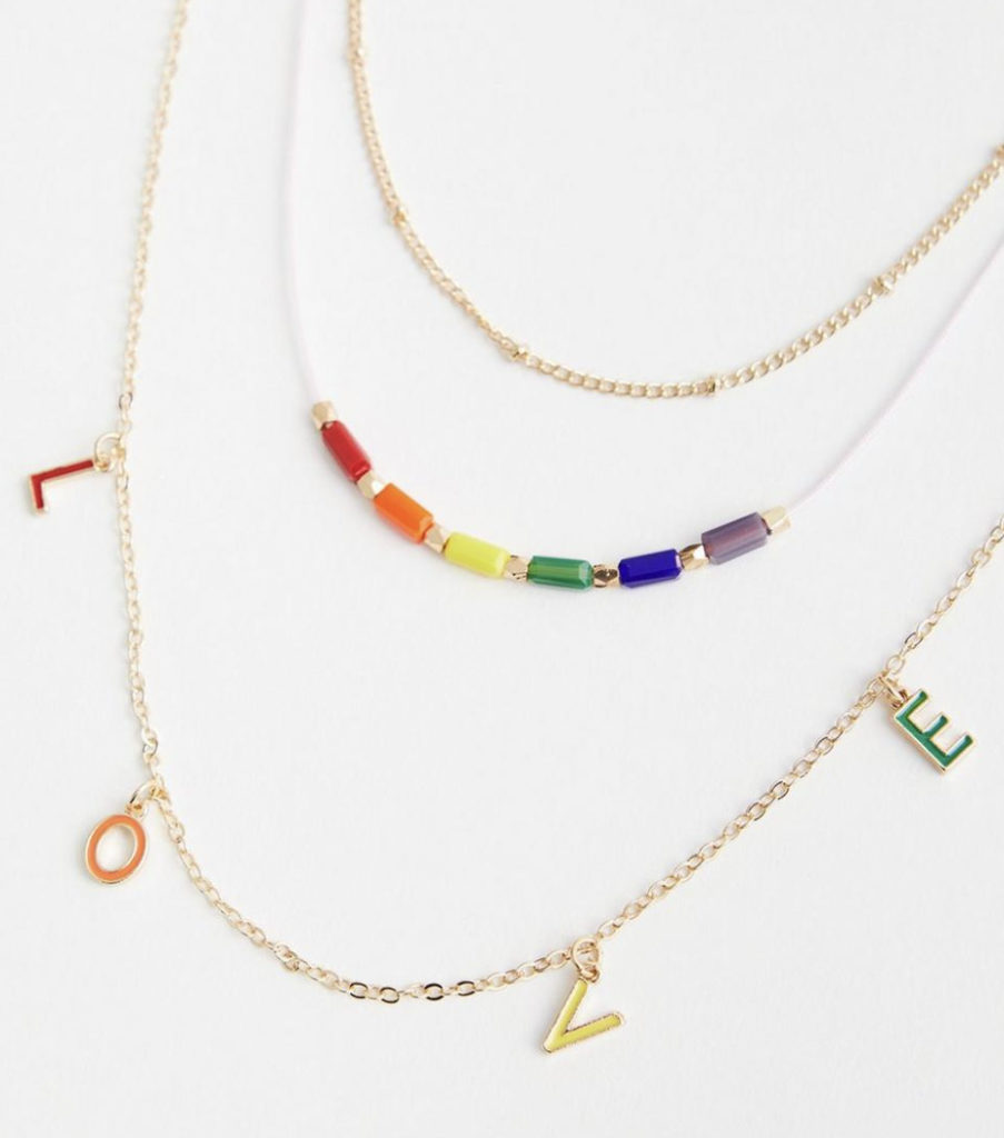 Celebrate Love Rainbow Necklace that supports LGBTQIA+ causes for pride month gift