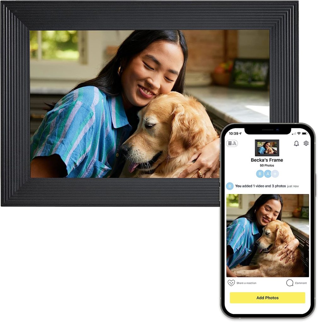 A digital picture frame that connects to your smart phone to share photos