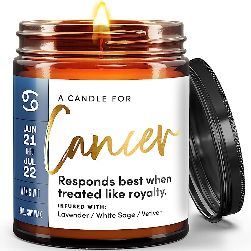 Funny Cancer zodiac candle to describe the signs personality traits