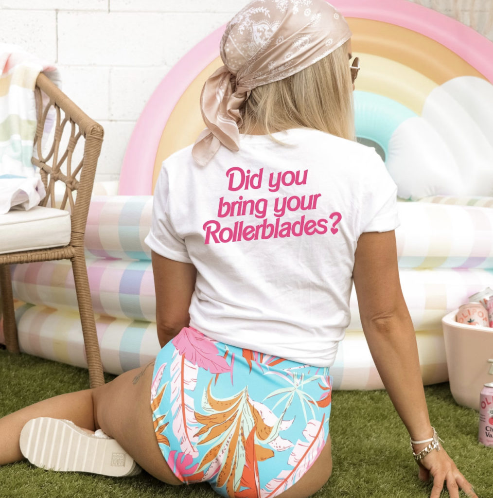 Did you bring your Rollerblades? quote t-shirt from Barbie movie
