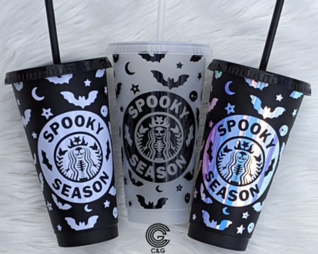 Spooky season reusable cups based on Starbucks brand