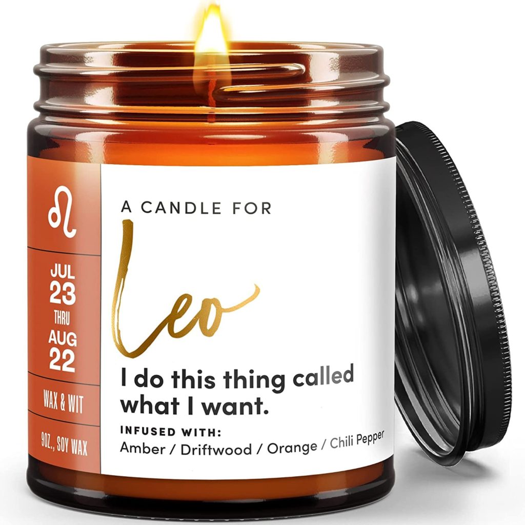 Funny Leo zodiac candle