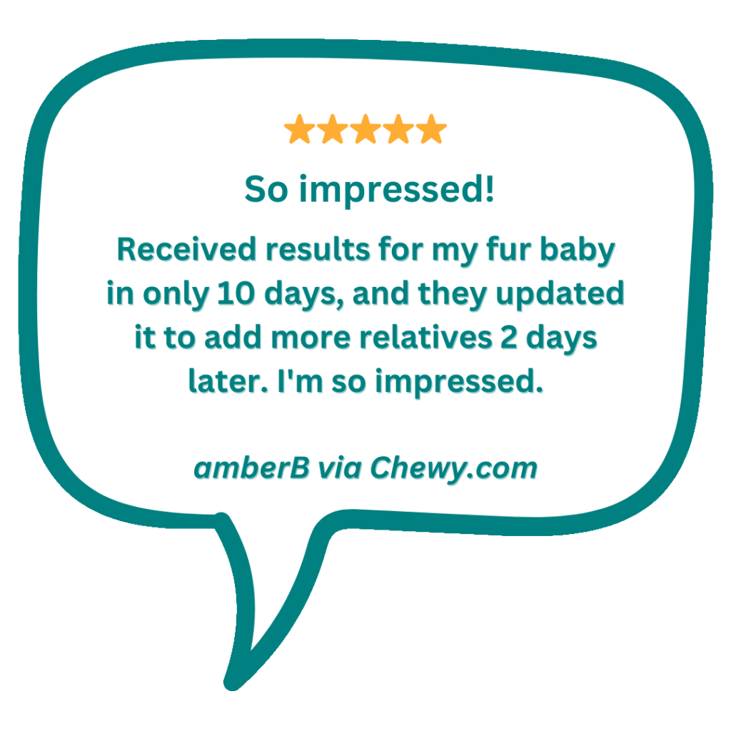 Customer review from purchase of Pet DNA Kit from Chewy.com