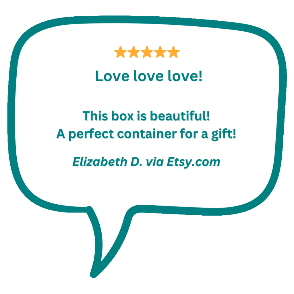 Positive review of Etsy seller for luxury personalized Christmas gift box