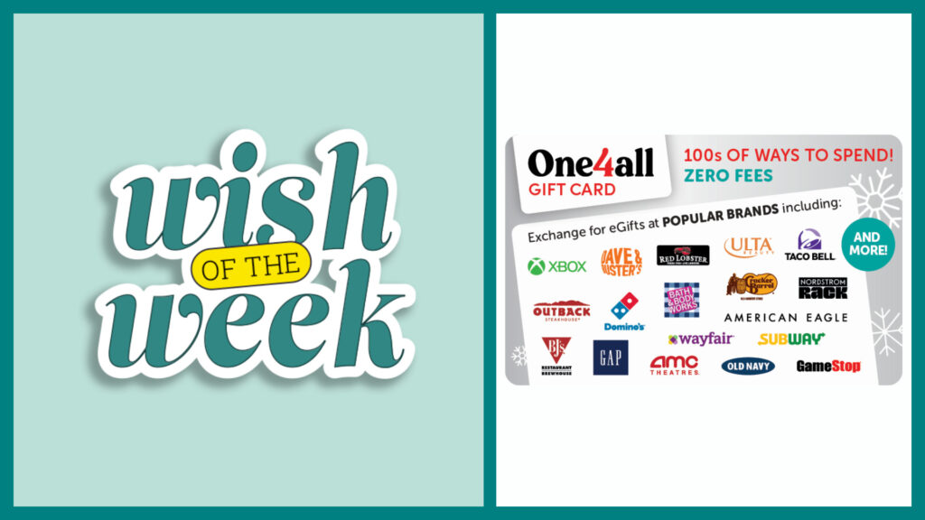 Elfster's Wish of the Week featuring a $200 One4all Gift Card