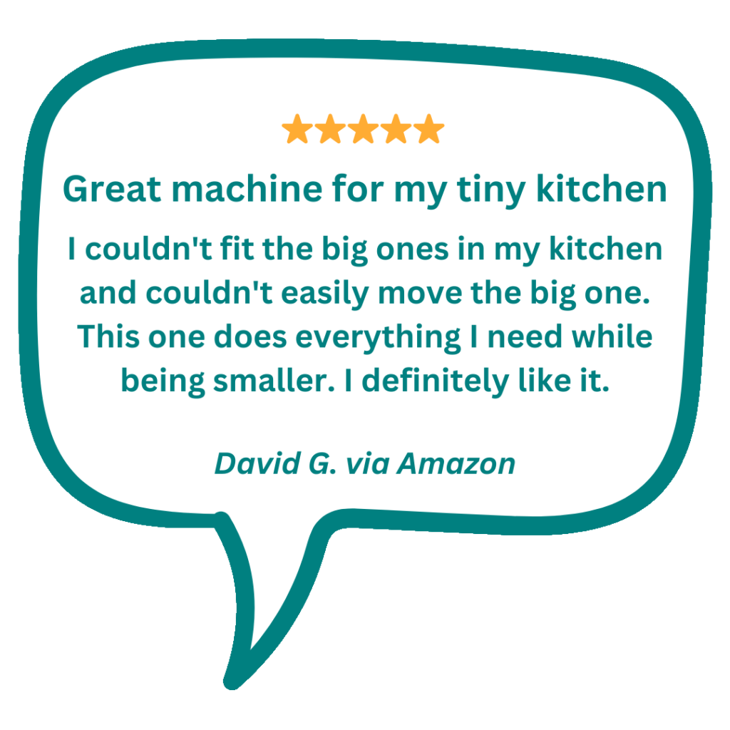 Amazon review of KitchenAid Mini Stand Mixer that is great for a tiny kitchen