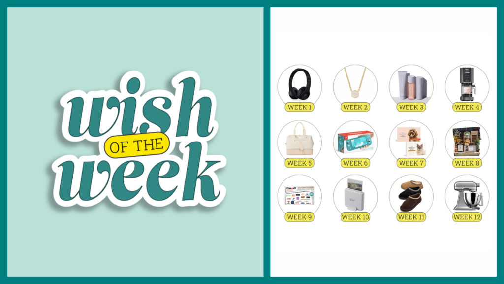 Win 12 prizes in Elfster's Wish of the Week Grand Prize