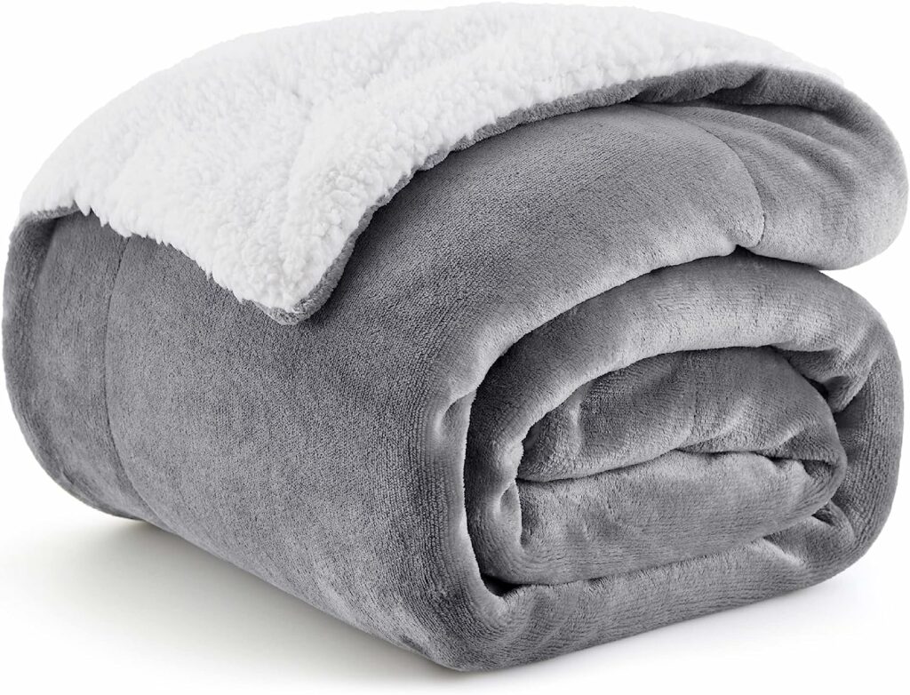 Bedsure Sherpa throw blanket to stay cozy in winter