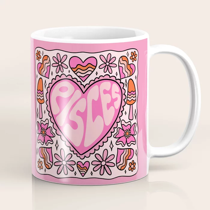 Pisces gift of heart coffee mug