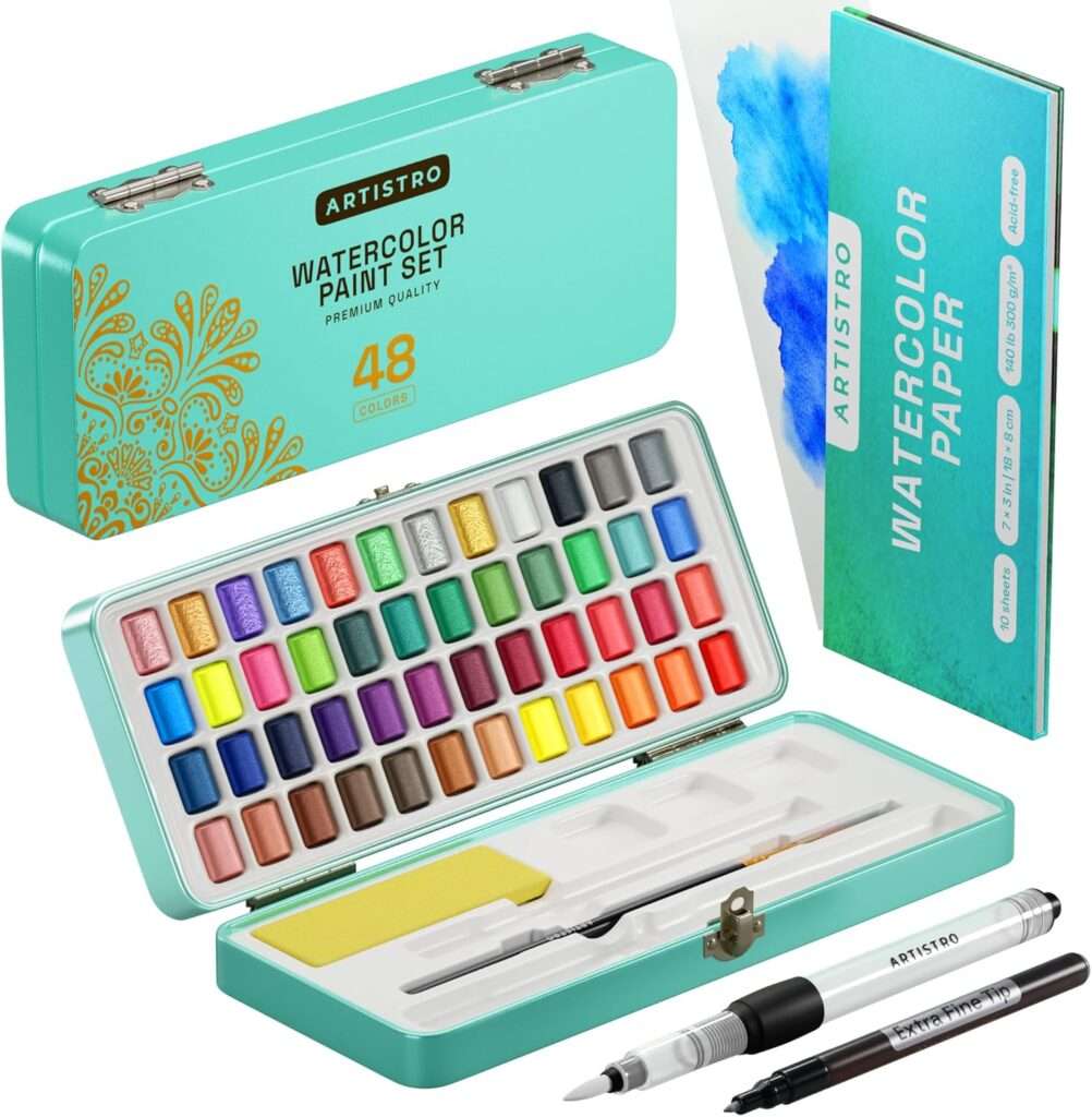 Watercolor set for artistic Pisces