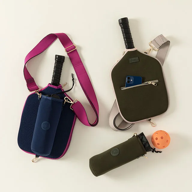 Pickleball paddle & ball carrier