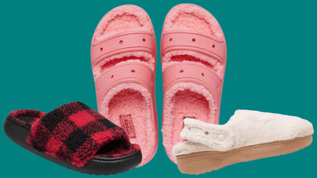 Crocs collection of fuzzy faux fur-lined shoes and slippers